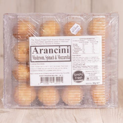 Arancini mushrooms and spinach