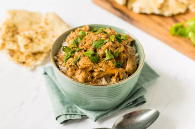 Pexels owned image, butter chicken in blue bowl