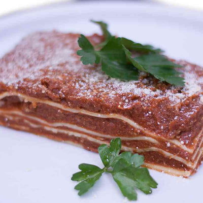 Maria's Pasta freshly made lasagna bolognese
