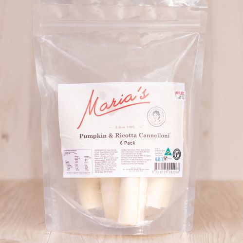 pumpkin ricotta cannelloni packaged