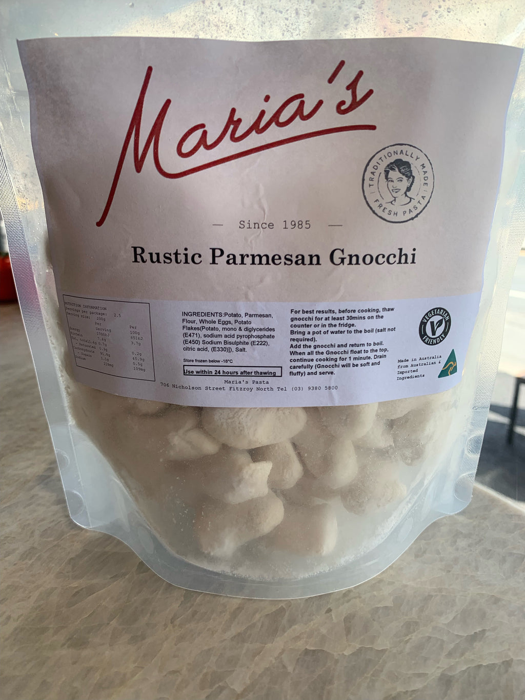 Maria's Pasta product image rustic parmesan gnocchi in bag