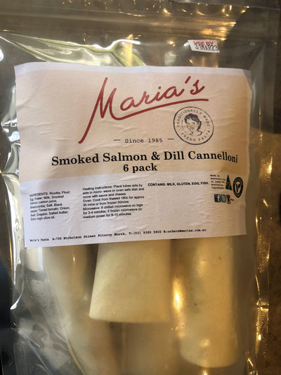 Maria's pasta smoked salmon and dill cannelloni