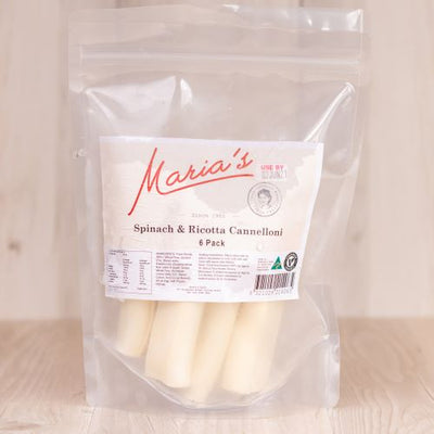 Spinach ricotta cannelloni