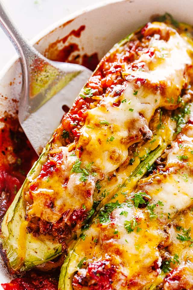 Stuffed Zucchini in Napoli Sauce