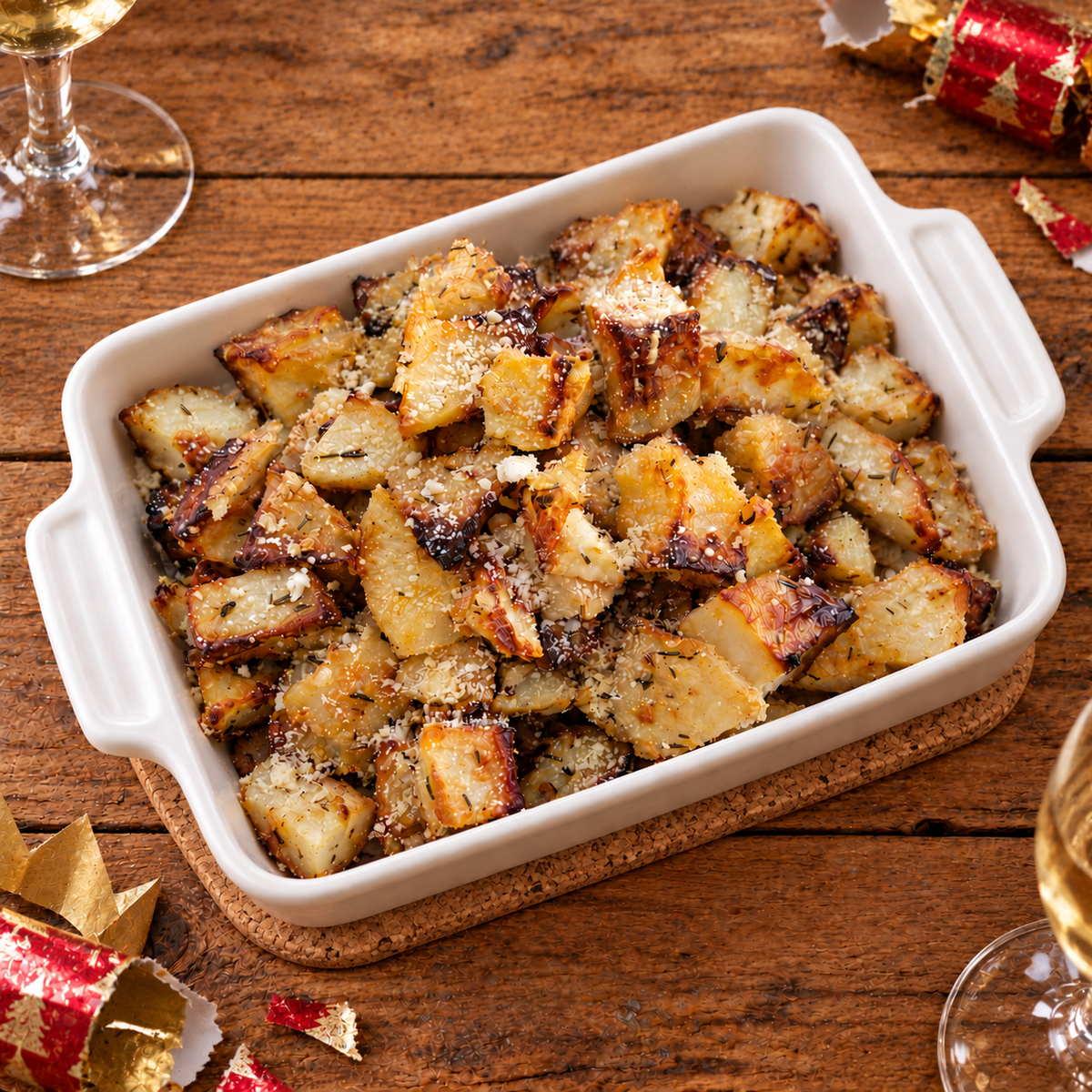 Garlic, Rosemary and Parmesan Roasted Potatoes