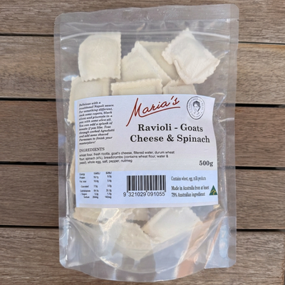 Goats Cheese & Spinach Ravioli - 500g (frozen)