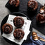 chocolate puddings on plate