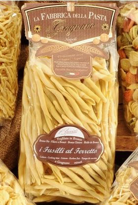 Fusilli pasta packaged