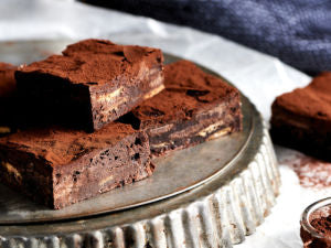 chocolate brownies on plate